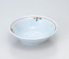 青磁赤絵花紋浅鉢